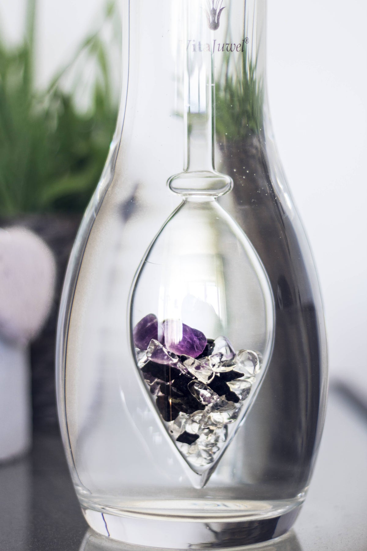 Era Crystal Water Carafe for VitaJuwel Gemstone Vials (sold separately).