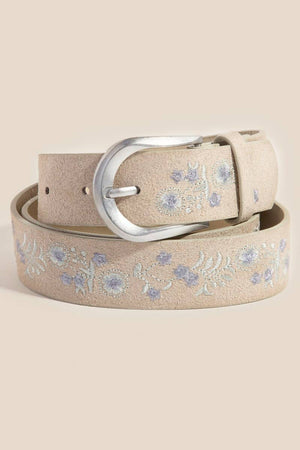 Soft Floral Embroidered Belt