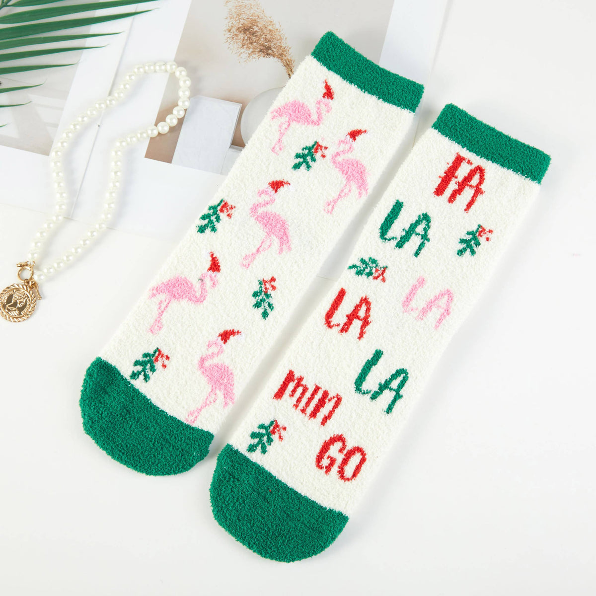 Christmas Plush Fuzzy Socks with Gift Box (3 Pairs)