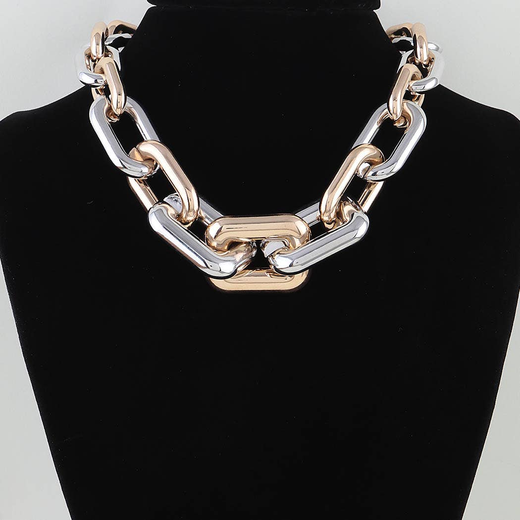 Two Toned Link Chain Necklace
