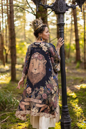 Lionheart Bohemian Goddess Starduster Kimono with botanicals