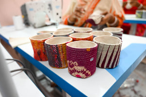 Vintage Kantha Basket - 3 in