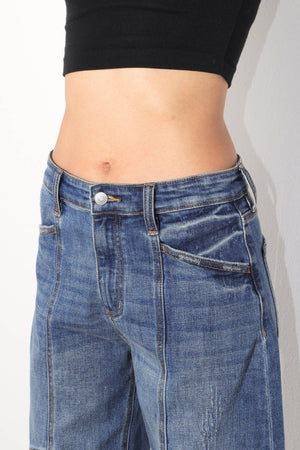 RELAXED TAPERED HIGH RISE BARREL JEANS