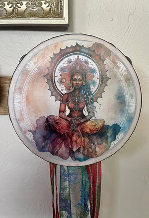 Mystical Goddess Tambourine Wall Hanging - 8 inch