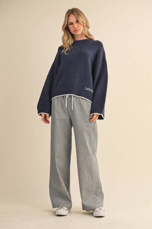 Navy Love Sweater