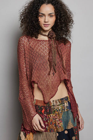 Rosette Accent Tassel Detail Layered Tie Belt