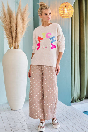 Matcha Club Patch Knit Sweater – Plus Size