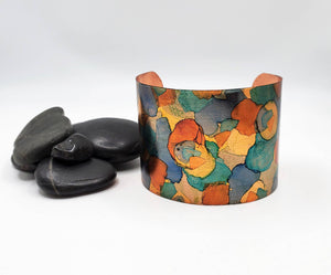 Large Copper and Ink Cuff