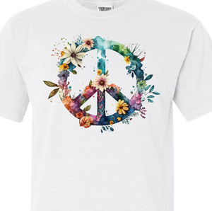 Peace Sign Floral Tee