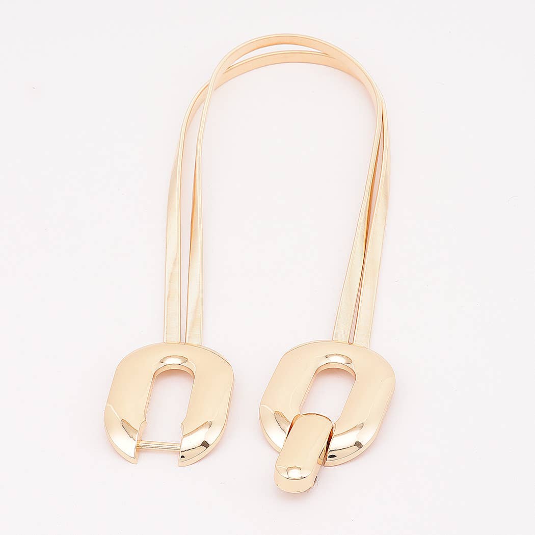 Double Link Buckle Elastic Waist Belt