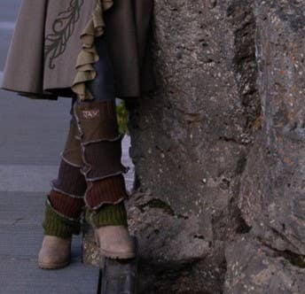 Upcycled Sweater Leg Warmers, Forest Tones