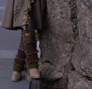 Upcycled Sweater Leg Warmers, Forest Tones