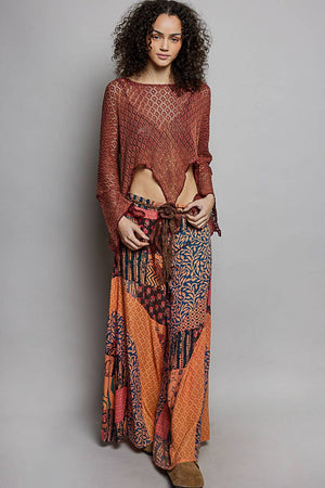 Rosette Accent Tassel Detail Layered Tie Belt
