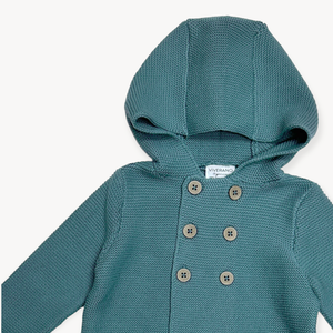 Hooded Organic Baby Sweater Jacket, Double Button