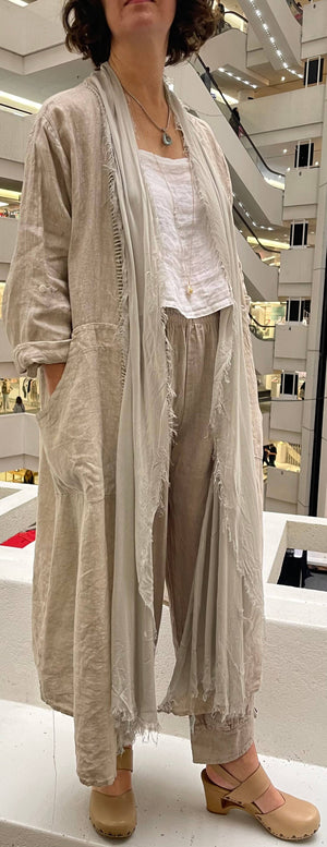 Jacket Italian Linen and silk Combination - Frayed Edges