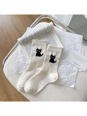 Rufia - Cute Animal Embroidery Crew Socks