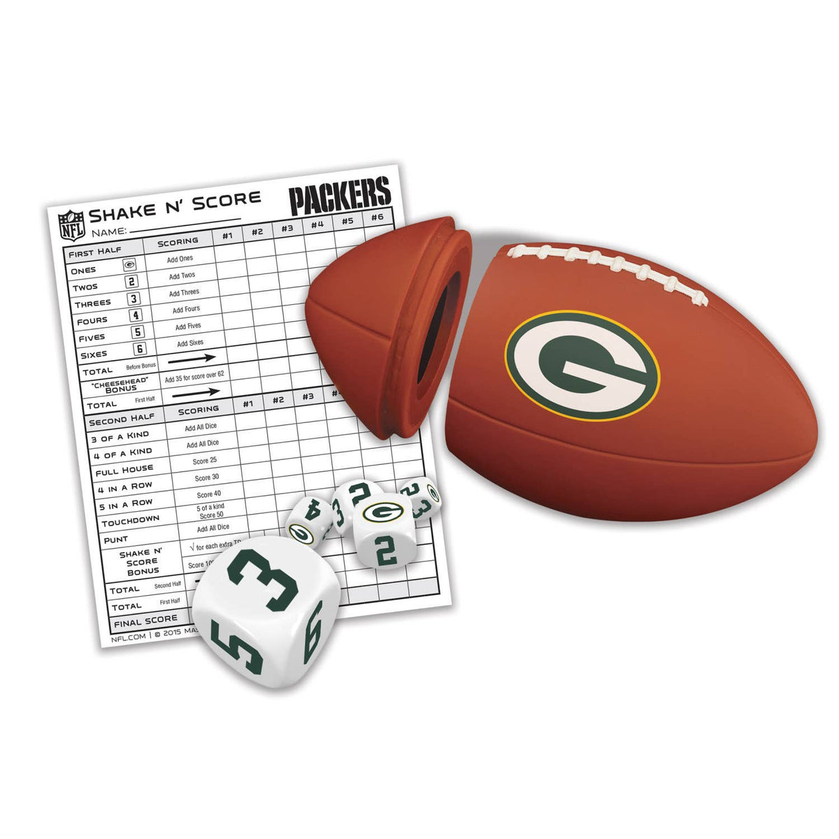 Green Bay Packers Shake n' Score Dice Game