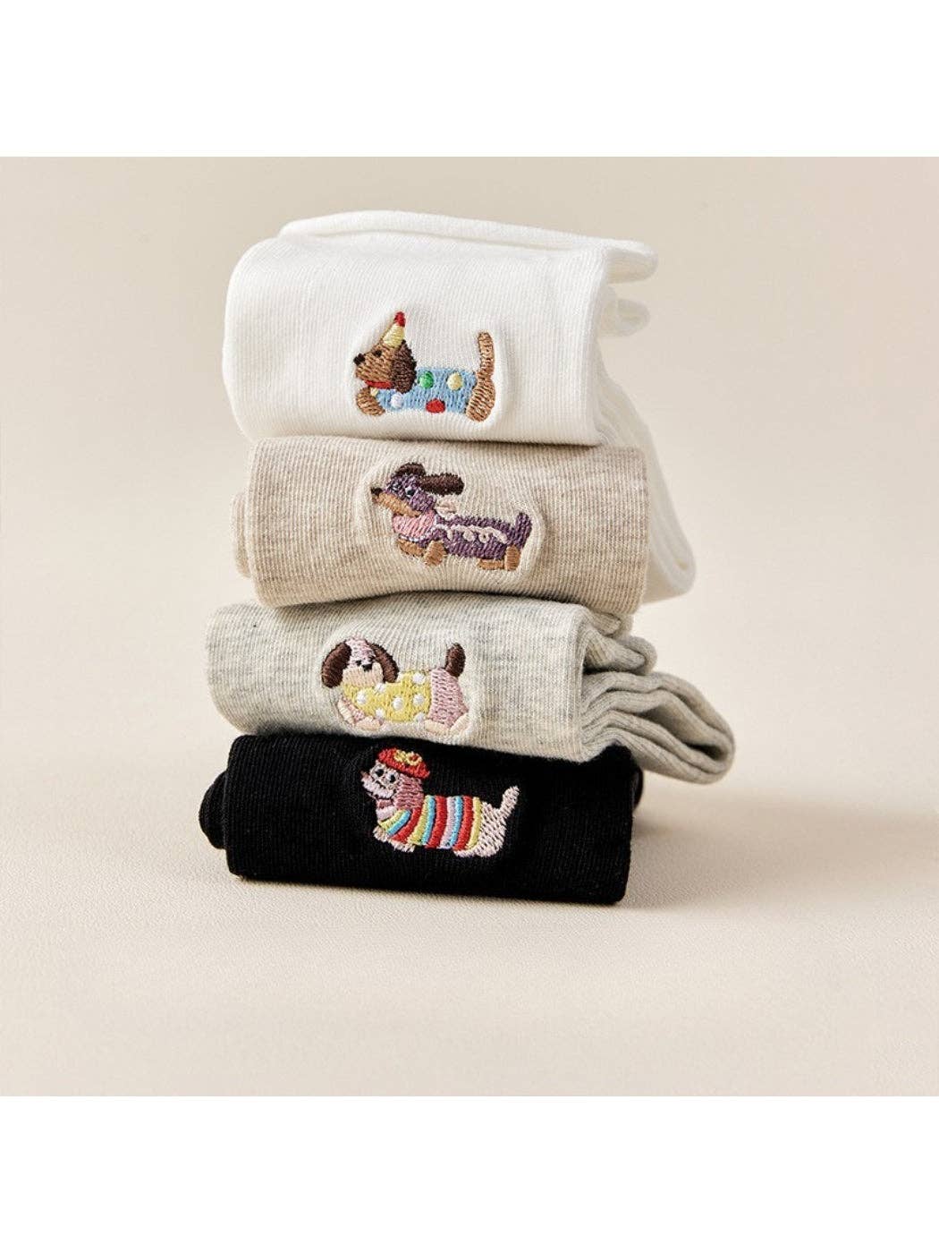 Rufia - Small Dog Motif Crew Socks