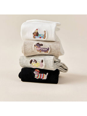 Rufia - Small Dog Motif Crew Socks