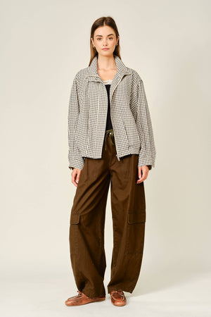 Utility Barrel Waist-Tie Cargo Pants – Khaki