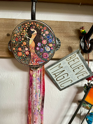 Spring Magic Garden Goddess Tambourine Wall Accent
