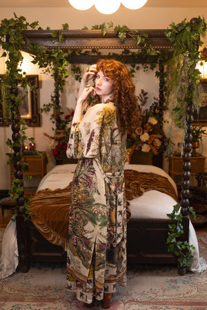 Golden Hour Opera Duster Kimono Robe w/ floral print