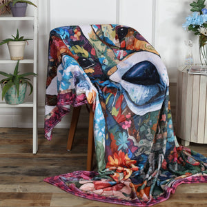 Flannel Fleece Hippie Boho Throw Blanket Hippie Dog