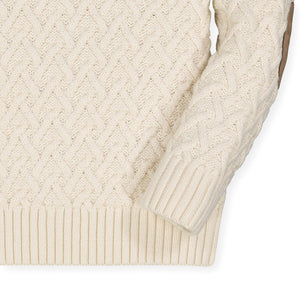 Shawl Collar Organic Cable Sweater