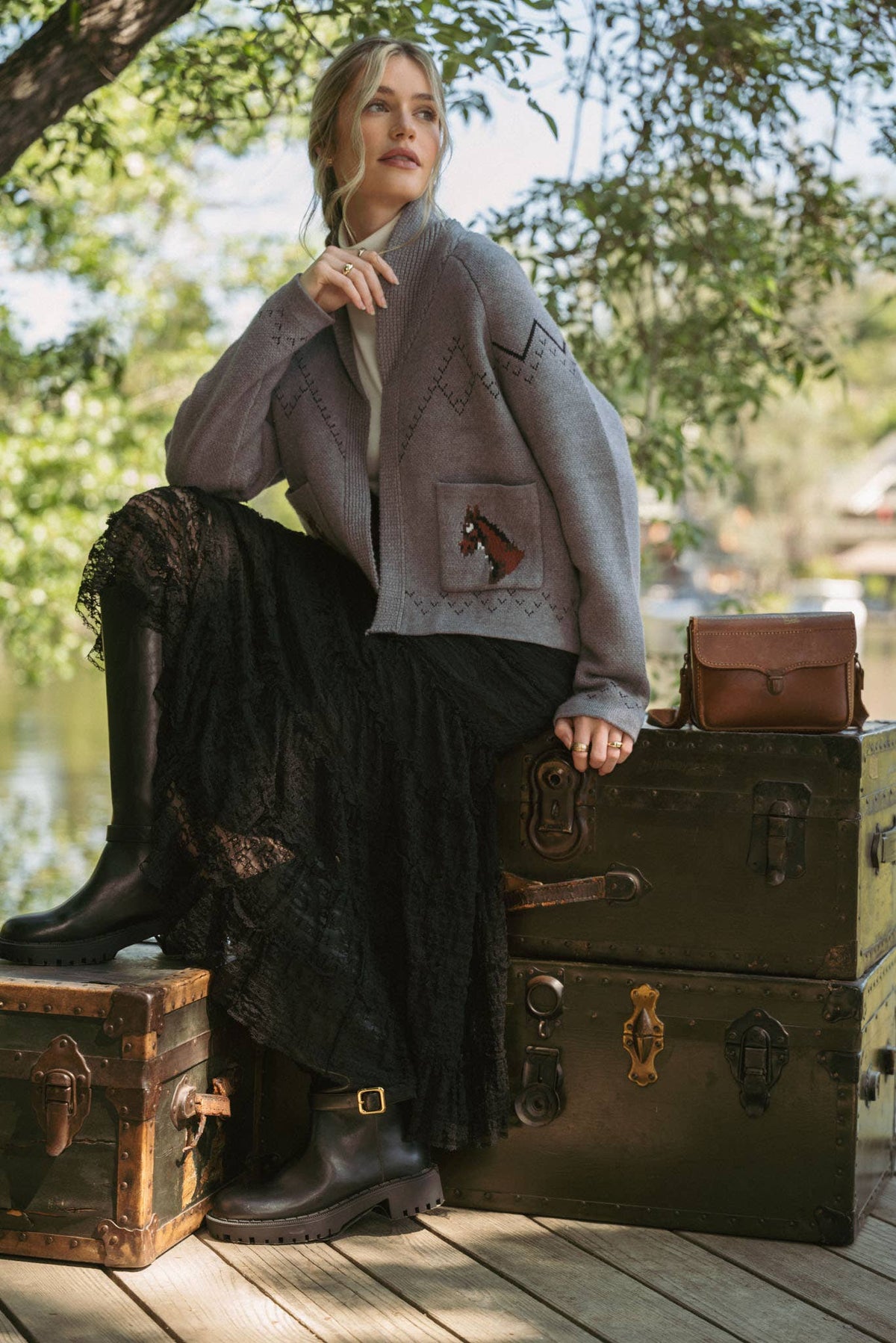 Horse Knit Sweater Cardigan