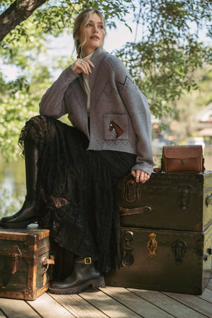 HORSE KNIT SWEATER CARDIGAN