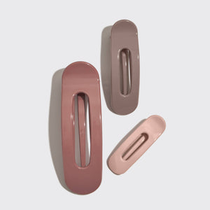 Flat Lay Claw Clip 3pc - Ultra Glossy Terracotta