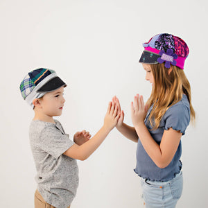 Child's Purple Floral Velvet Flapper Hat