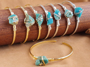 Handcrafted Stone Jewelry in Solid Copper with Silver & Gold Plating