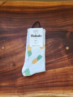 White Pineapple Socks
