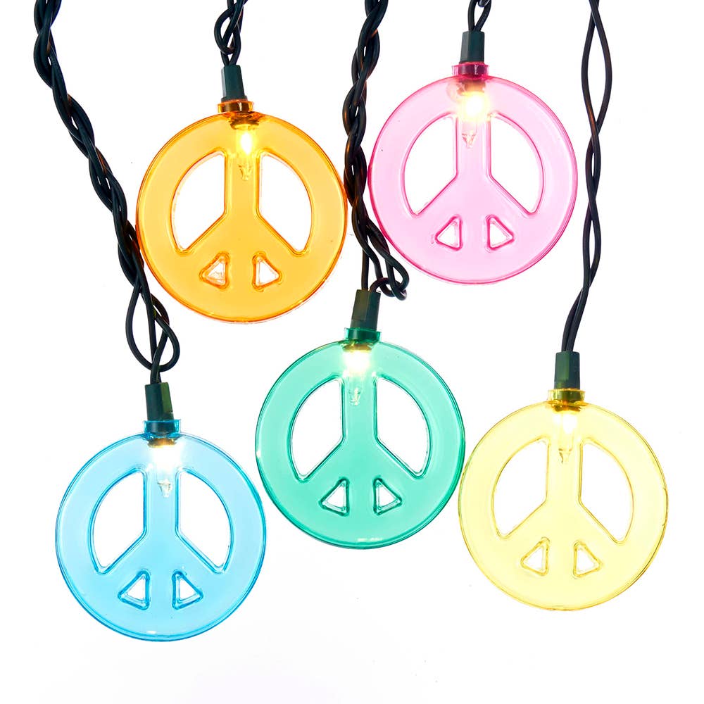 Peace Sign 10-Light String Light Set