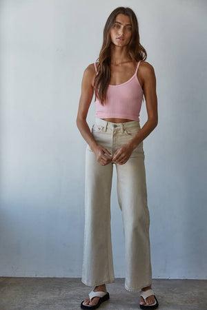 Knit Ribbed Seamless UV Neck Brami