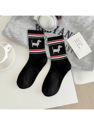 Rufia - Puppy Stripe Crew Socks