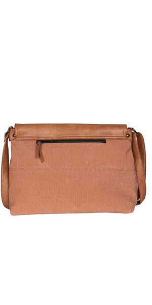 Sapphire Up-Cycled Canvas and Durrie Crossbody Bag