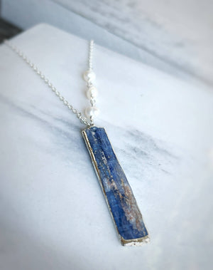 Kyanite Pearl Necklace