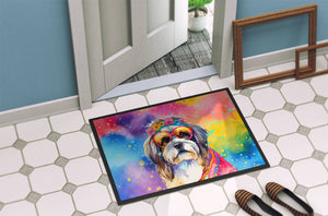 Shih Tzu Hippie Dawg Doormat, 18x27