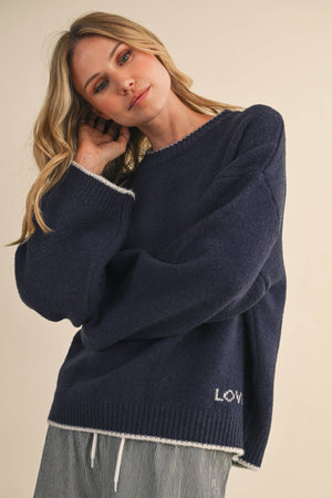 Navy Love Sweater