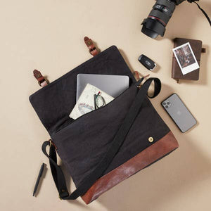 Upcycled Canvas Messenger Bag