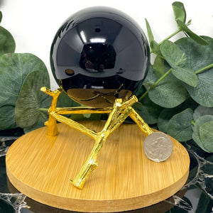 Large Gold Metal Stick Sphere Holder