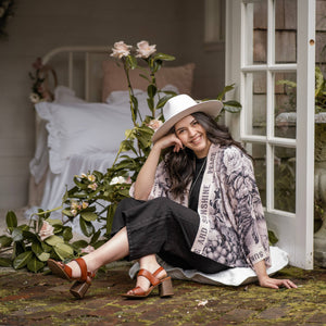 Peace Wine and Sunshine Cropped Bamboo Kimono