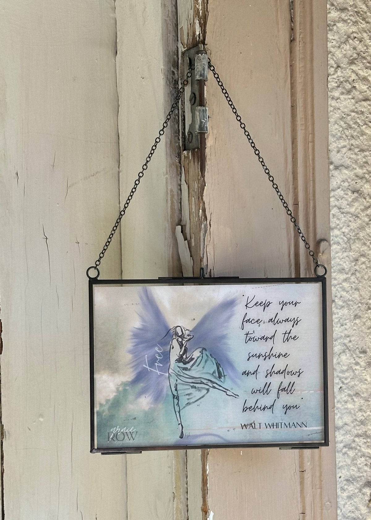 Keep Your Face - Grace Row Glass Wall Hanging