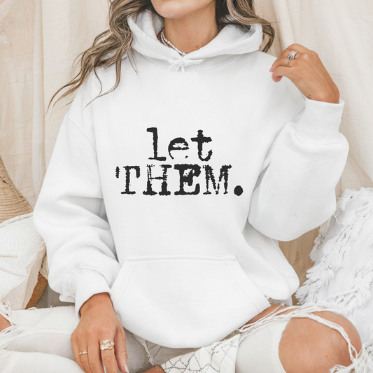 Let Them. Distressed Graphic Hoodie – Sand
