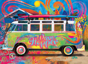 VW Bus Wave Hopper Tin Puzzle, 550 Pieces