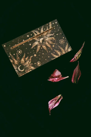 Moonflowers Wooden Cardholder (Single Card)