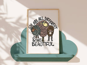 Different Is Beautiful Sheep Art Print