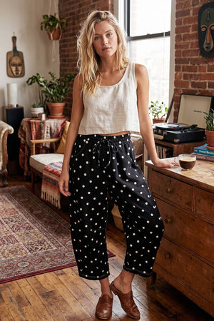 Polka Dot Heavy Scuba Barrel Lounge Pants